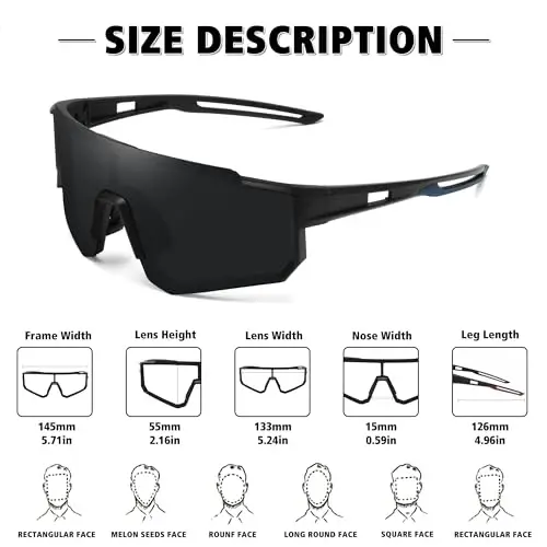 STORYCOAST Polarized Sports Sunglasses for Men Women,Driving Fishing Cycling Mountain Bike Sunglasses UV400 Protection - 4