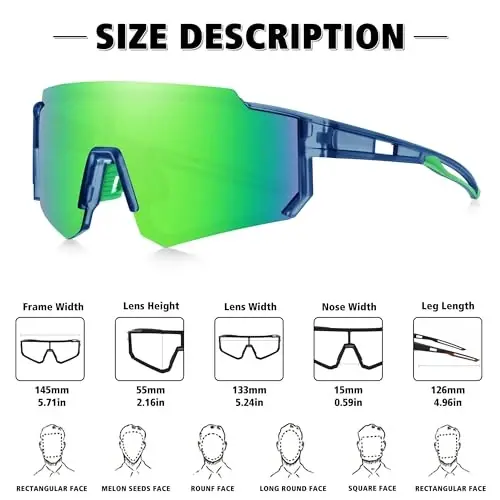 STORYCOAST Polarized Sports Sunglasses for Men Women,Driving Fishing Cycling Mountain Bike Sunglasses UV400 Protection - 3