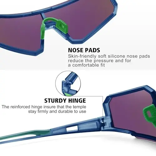 STORYCOAST Polarized Sports Sunglasses for Men Women,Driving Fishing Cycling Mountain Bike Sunglasses UV400 Protection - 4