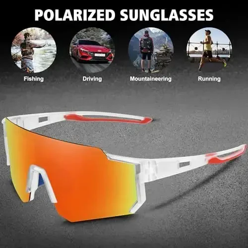 STORYCOAST Polarized Sports Sunglasses for Men Women,Driving Fishing Cycling Mountain Bike Sunglasses UV400 Protection - 5