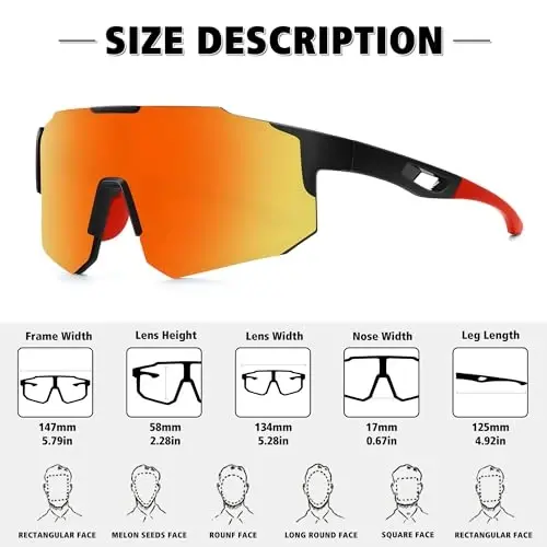 STORYCOAST Polarized Sports Sunglasses for Men Women,Driving Fishing Cycling Mountain Bike Sunglasses UV400 Protection - 3