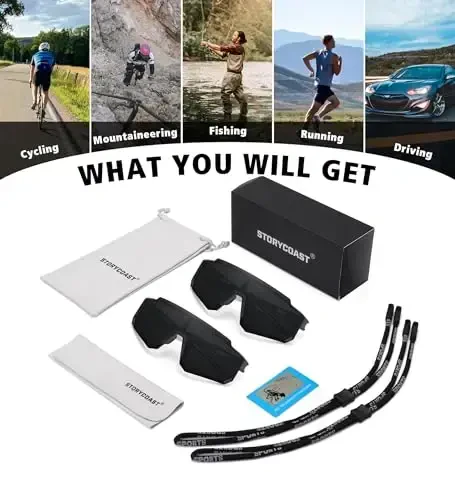 STORYCOAST Polarized Sports Sunglasses for Men Women,Driving Fishing Cycling Mountain Bike Sunglasses UV400 Protection - 7