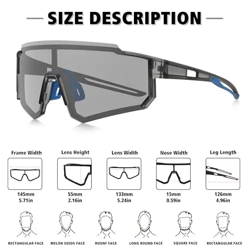 STORYCOAST Polarized Sports Sunglasses for Men Women,Driving Fishing Cycling Mountain Bike Sunglasses UV400 Protection - 4