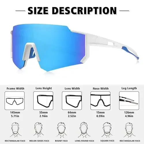 STORYCOAST Polarized Sports Sunglasses for Men Women,Driving Fishing Cycling Mountain Bike Sunglasses UV400 Protection - 3