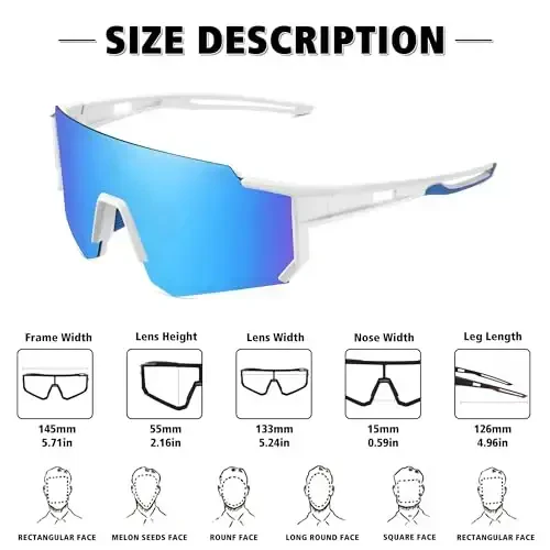 STORYCOAST Polarized Sports Sunglasses for Men Women,Driving Fishing Cycling Mountain Bike Sunglasses UV400 Protection - 4