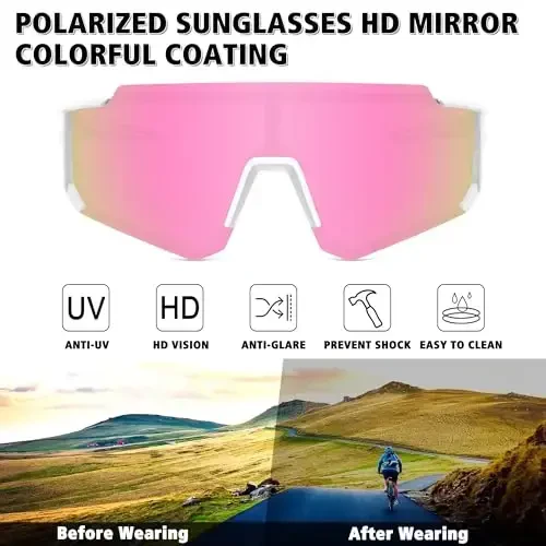 STORYCOAST Polarized Sports Sunglasses for Men Women,Driving Fishing Cycling Mountain Bike Sunglasses UV400 Protection - 3