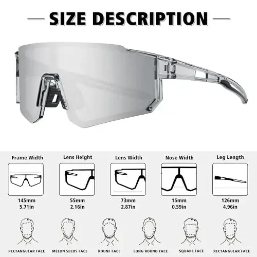 STORYCOAST Polarized Sports Sunglasses for Men Women,Driving Fishing Cycling Mountain Bike Sunglasses UV400 Protection - 3