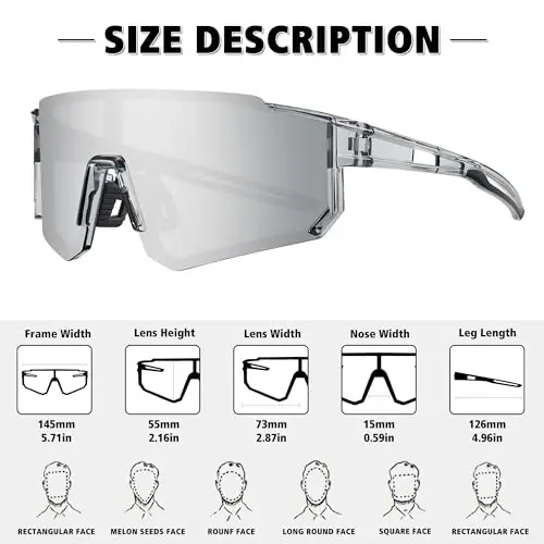 STORYCOAST Polarized Sports Sunglasses for Men Women,Driving Fishing Cycling Mountain Bike Sunglasses UV400 Protection - 3