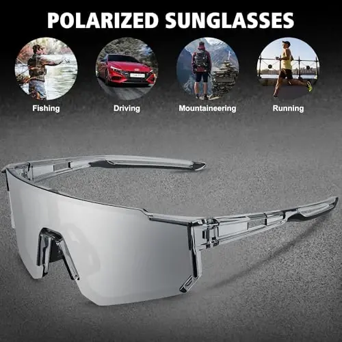 STORYCOAST Polarized Sports Sunglasses for Men Women,Driving Fishing Cycling Mountain Bike Sunglasses UV400 Protection - 5