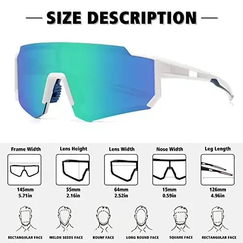 STORYCOAST Polarized Sports Sunglasses for Men Women,Driving Fishing Cycling Mountain Bike Sunglasses UV400 Protection - 3