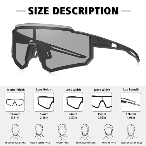 STORYCOAST Polarized Sports Sunglasses for Men Women,Driving Fishing Cycling Mountain Bike Sunglasses UV400 Protection - 4