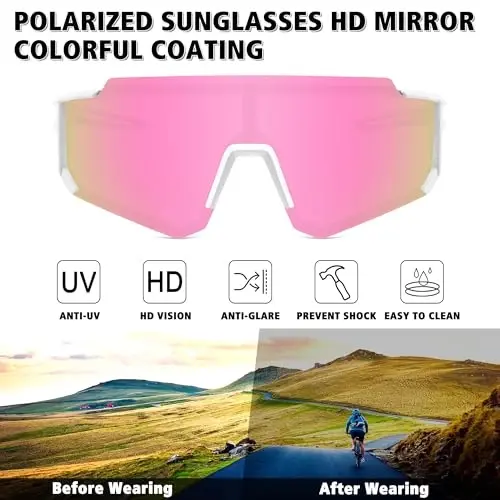STORYCOAST Polarized Sports Sunglasses for Men Women,Driving Fishing Cycling Mountain Bike Sunglasses UV400 Protection - 3