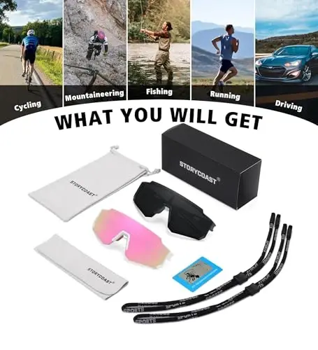 STORYCOAST Polarized Sports Sunglasses for Men Women,Driving Fishing Cycling Mountain Bike Sunglasses UV400 Protection - 7