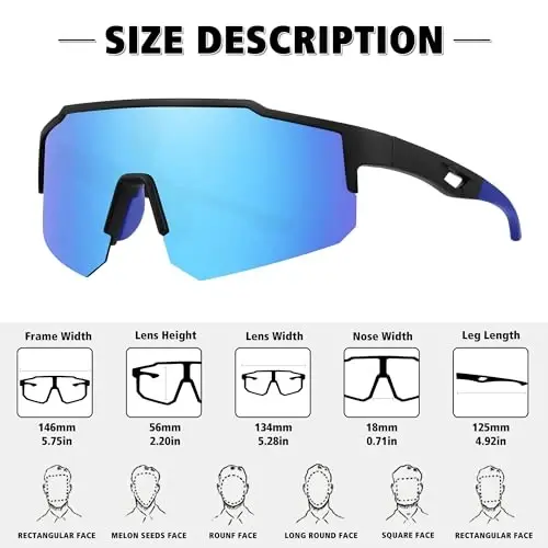 STORYCOAST Polarized Sports Sunglasses for Men Women,Driving Fishing Cycling Mountain Bike Sunglasses UV400 Protection - 3