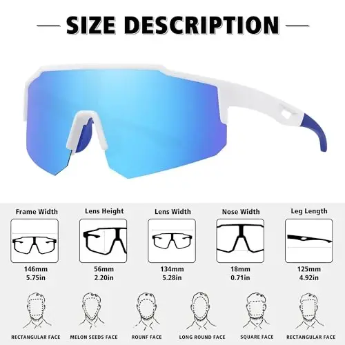 STORYCOAST Polarized Sports Sunglasses for Men Women,Driving Fishing Cycling Mountain Bike Sunglasses UV400 Protection - 3