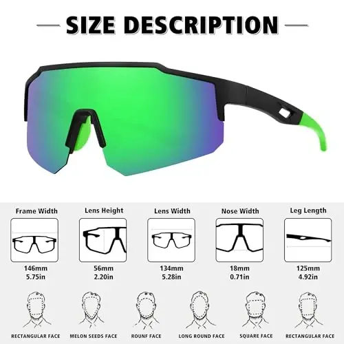STORYCOAST Polarized Sports Sunglasses for Men Women,Driving Fishing Cycling Mountain Bike Sunglasses UV400 Protection - 3