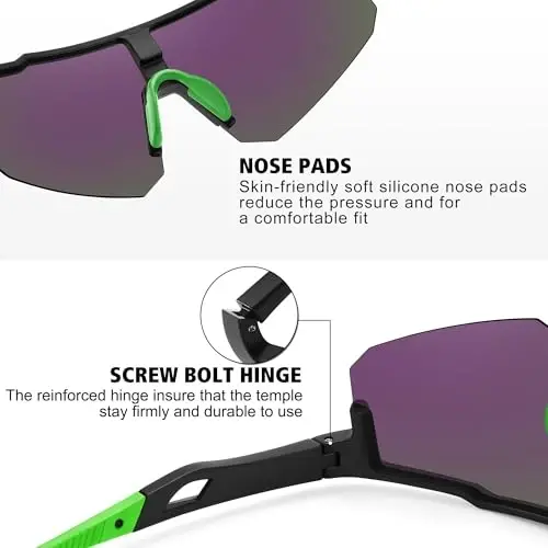 STORYCOAST Polarized Sports Sunglasses for Men Women,Driving Fishing Cycling Mountain Bike Sunglasses UV400 Protection - 4