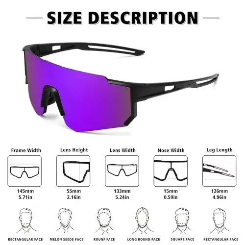 STORYCOAST Polarized Sports Sunglasses for Men Women,Driving Fishing Cycling Mountain Bike Sunglasses UV400 Protection - 4