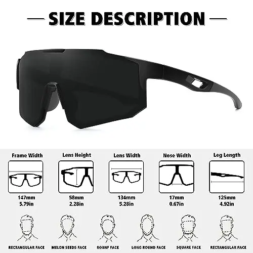 STORYCOAST Polarized Sports Sunglasses for Men Women,Driving Fishing Cycling Mountain Bike Sunglasses UV400 Protection - 3