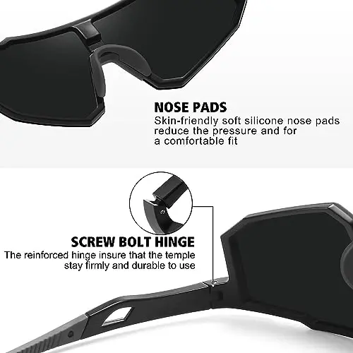 STORYCOAST Polarized Sports Sunglasses for Men Women,Driving Fishing Cycling Mountain Bike Sunglasses UV400 Protection - 4