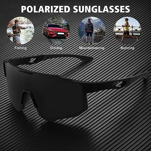 STORYCOAST Polarized Sports Sunglasses for Men Women,Driving Fishing Cycling Mountain Bike Sunglasses UV400 Protection - 6