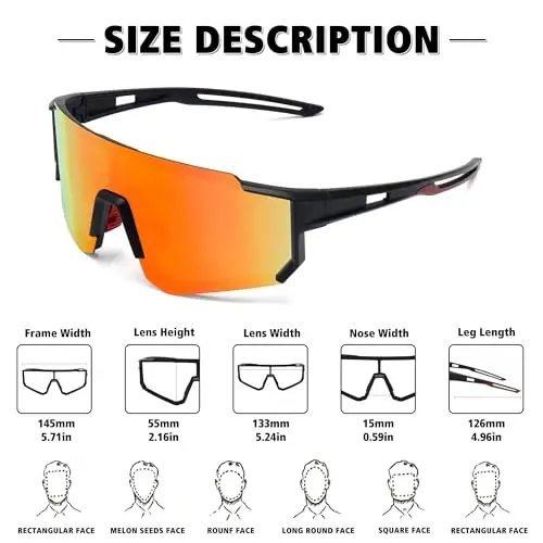 STORYCOAST Polarized Sports Sunglasses for Men Women,Driving Fishing Cycling Mountain Bike Sunglasses UV400 Protection - 4