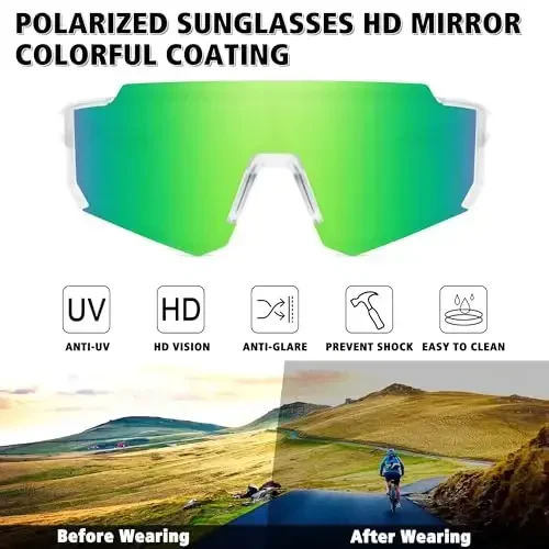 STORYCOAST Polarized Sports Sunglasses for Men Women,Driving Fishing Cycling Mountain Bike Sunglasses UV400 Protection - 2
