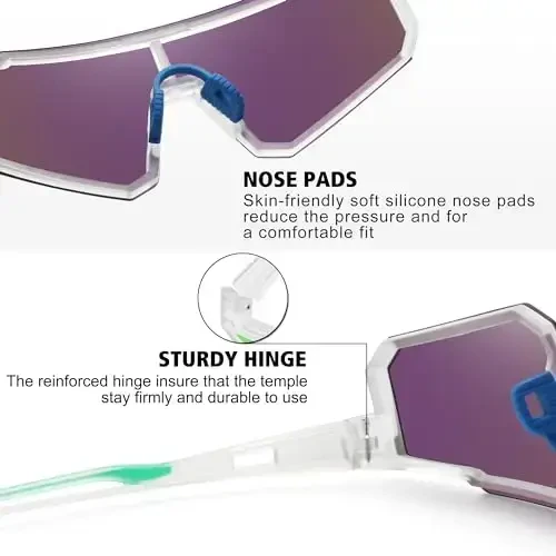 STORYCOAST Polarized Sports Sunglasses for Men Women,Driving Fishing Cycling Mountain Bike Sunglasses UV400 Protection - 4