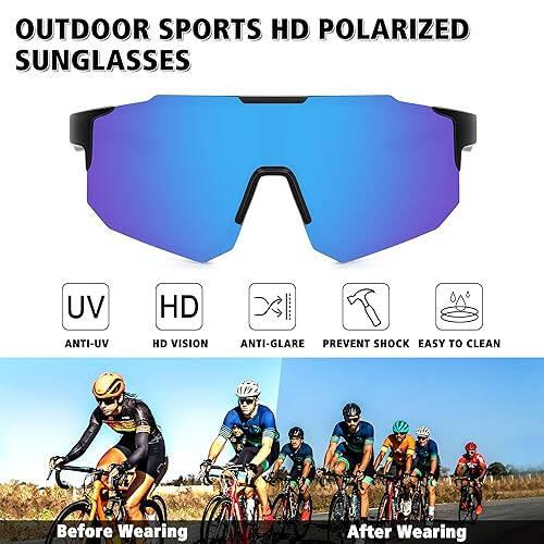 STORYCOAST Polarize Spor Gözlükleri Erkek Kadın, Sürüş Balıkçılık Bisiklet Dağ Bisikleti Gözlükleri UV400 Koruma - 8