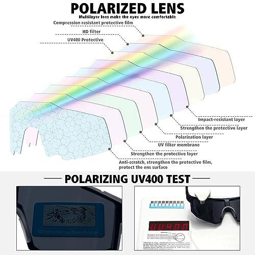 STORYCOAST Polarize Spor Gözlükleri Erkek Kadın, Sürüş Balıkçılık Bisiklet Dağ Bisikleti Gözlükleri UV400 Koruma - 11