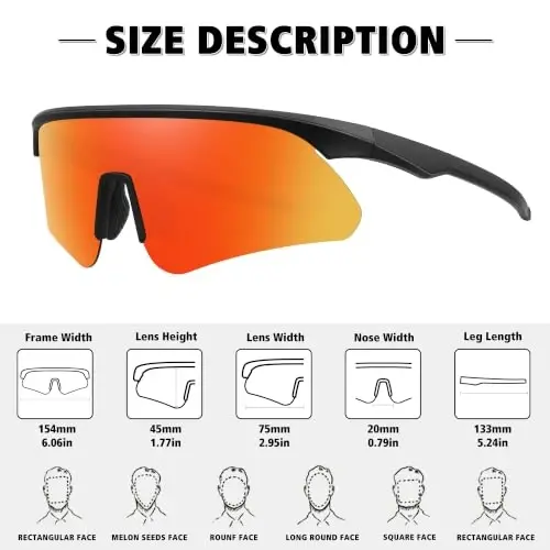 STORYCOAST Polarized Sports Sunglasses for Men Women,Cycling Running | UV400 Protection Polarized Baseball Driving Fishing Mountain Bike Wrap Around Sun Glasses,Lightweight Frame - 4