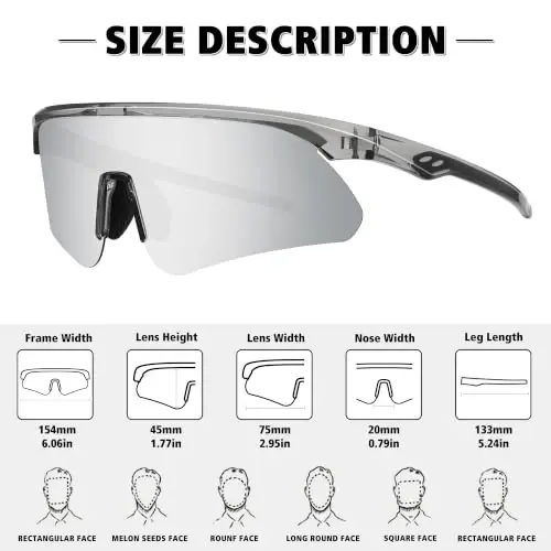 STORYCOAST Polarized Sports Sunglasses for Men Women,Cycling Running | UV400 Protection Polarized Baseball Driving Fishing Mountain Bike Wrap Around Sun Glasses,Lightweight Frame - 4