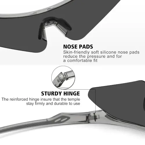 STORYCOAST Polarized Sports Sunglasses for Men Women,Cycling Running | UV400 Protection Polarized Baseball Driving Fishing Mountain Bike Wrap Around Sun Glasses,Lightweight Frame - 5