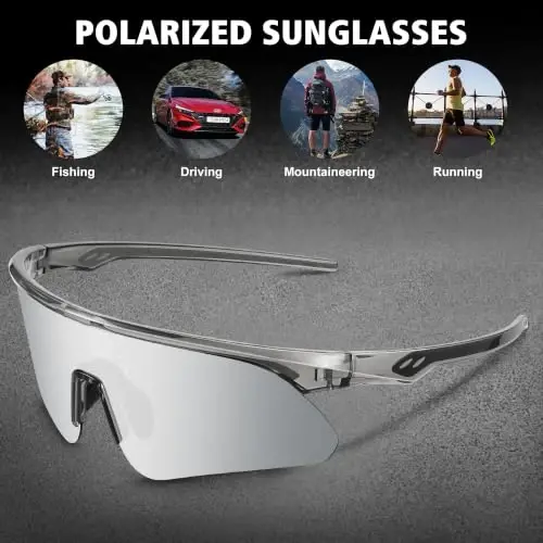 STORYCOAST Polarized Sports Sunglasses for Men Women,Cycling Running | UV400 Protection Polarized Baseball Driving Fishing Mountain Bike Wrap Around Sun Glasses,Lightweight Frame - 6