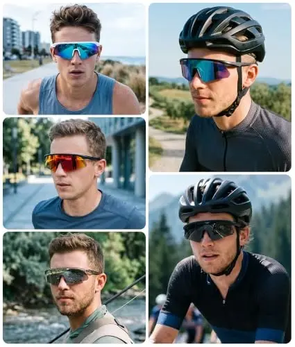 STORYCOAST Polarized Sports Sunglasses for Men Women,Cycling Running | UV400 Protection Polarized Baseball Driving Fishing Mountain Bike Wrap Around Sun Glasses,Lightweight Frame - 2