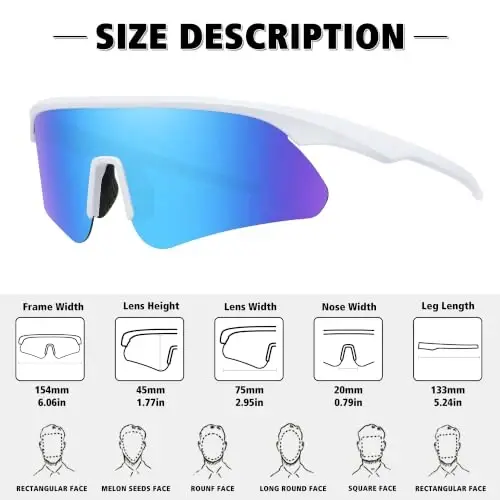 STORYCOAST Polarized Sports Sunglasses for Men Women,Cycling Running | UV400 Protection Polarized Baseball Driving Fishing Mountain Bike Wrap Around Sun Glasses,Lightweight Frame - 4