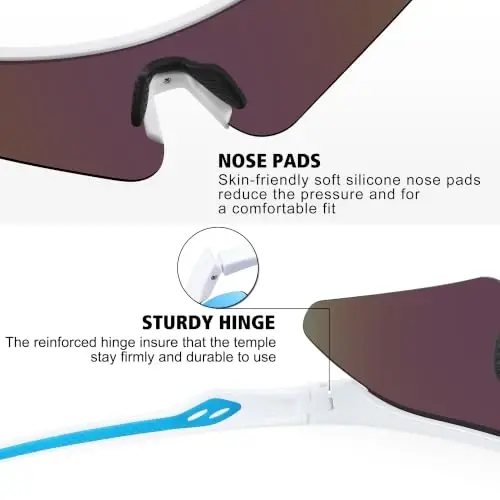 STORYCOAST Polarized Sports Sunglasses for Men Women,Cycling Running | UV400 Protection Polarized Baseball Driving Fishing Mountain Bike Wrap Around Sun Glasses,Lightweight Frame - 5