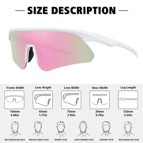 STORYCOAST Polarized Sports Sunglasses for Men Women,Cycling Running | UV400 Protection Polarized Baseball Driving Fishing Mountain Bike Wrap Around Sun Glasses,Lightweight Frame - 4