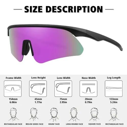 STORYCOAST Polarized Sports Sunglasses for Men Women,Cycling Running | UV400 Protection Polarized Baseball Driving Fishing Mountain Bike Wrap Around Sun Glasses,Lightweight Frame - 4