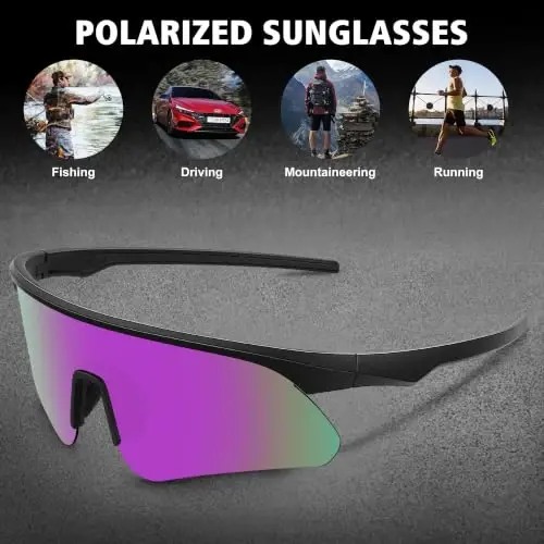 STORYCOAST Polarized Sports Sunglasses for Men Women,Cycling Running | UV400 Protection Polarized Baseball Driving Fishing Mountain Bike Wrap Around Sun Glasses,Lightweight Frame - 6