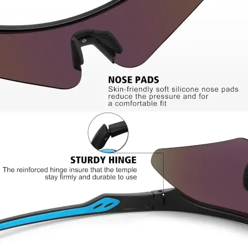 STORYCOAST Polarized Sports Sunglasses for Men Women,Cycling Running | UV400 Protection Polarized Baseball Driving Fishing Mountain Bike Wrap Around Sun Glasses,Lightweight Frame - 5