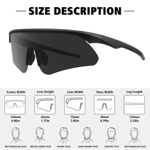 STORYCOAST Polarized Sports Sunglasses for Men Women,Cycling Running | UV400 Protection Polarized Baseball Driving Fishing Mountain Bike Wrap Around Sun Glasses,Lightweight Frame - 4