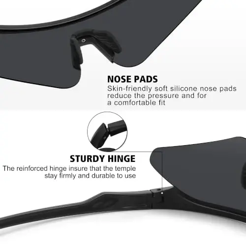 STORYCOAST Polarized Sports Sunglasses for Men Women,Cycling Running | UV400 Protection Polarized Baseball Driving Fishing Mountain Bike Wrap Around Sun Glasses,Lightweight Frame - 5