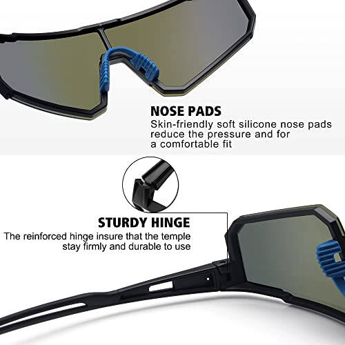 STORYCOAST Polarized Sports Sunglasses for Men Women,Driving Fishing Cycling Mountain Bike Sunglasses UV400 Protection - 4