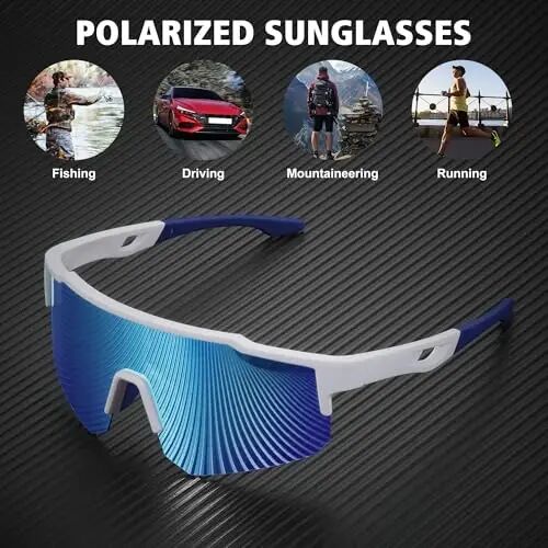 STORYCOAST Polarized Sports Sunglasses for Men Women,Driving Fishing Cycling Mountain Bike Sunglasses UV400 Protection - 6