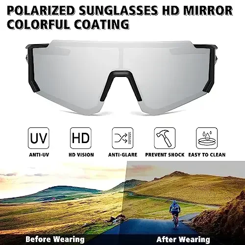 STORYCOAST Polarized Sports Sunglasses for Men Women,Driving Fishing Cycling Mountain Bike Sunglasses UV400 Protection - Modazone (1)