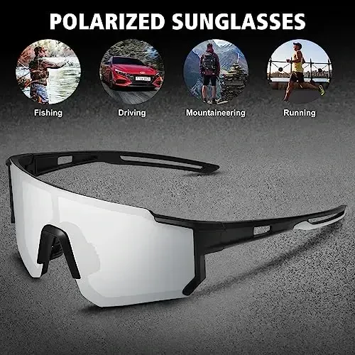 STORYCOAST Polarized Sports Sunglasses for Men Women,Driving Fishing Cycling Mountain Bike Sunglasses UV400 Protection - 5