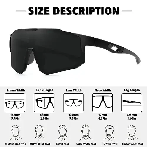 STORYCOAST Polarized Sports Sunglasses for Men Women,Driving Fishing Cycling Mountain Bike Sunglasses UV400 Protection - 3