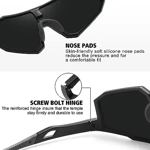 STORYCOAST Polarized Sports Sunglasses for Men Women,Driving Fishing Cycling Mountain Bike Sunglasses UV400 Protection - 4