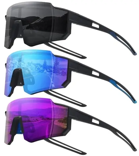 STORYCOAST Polarized Sports Sunglasses for Men Women,Driving Fishing Cycling Mountain Bike Sunglasses UV400 Protection 